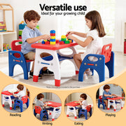 Keezi Kids Table and Chair Set HDPE Toddler Activity Play Set Orange/Yellow KTC-V-2PC-ORBL