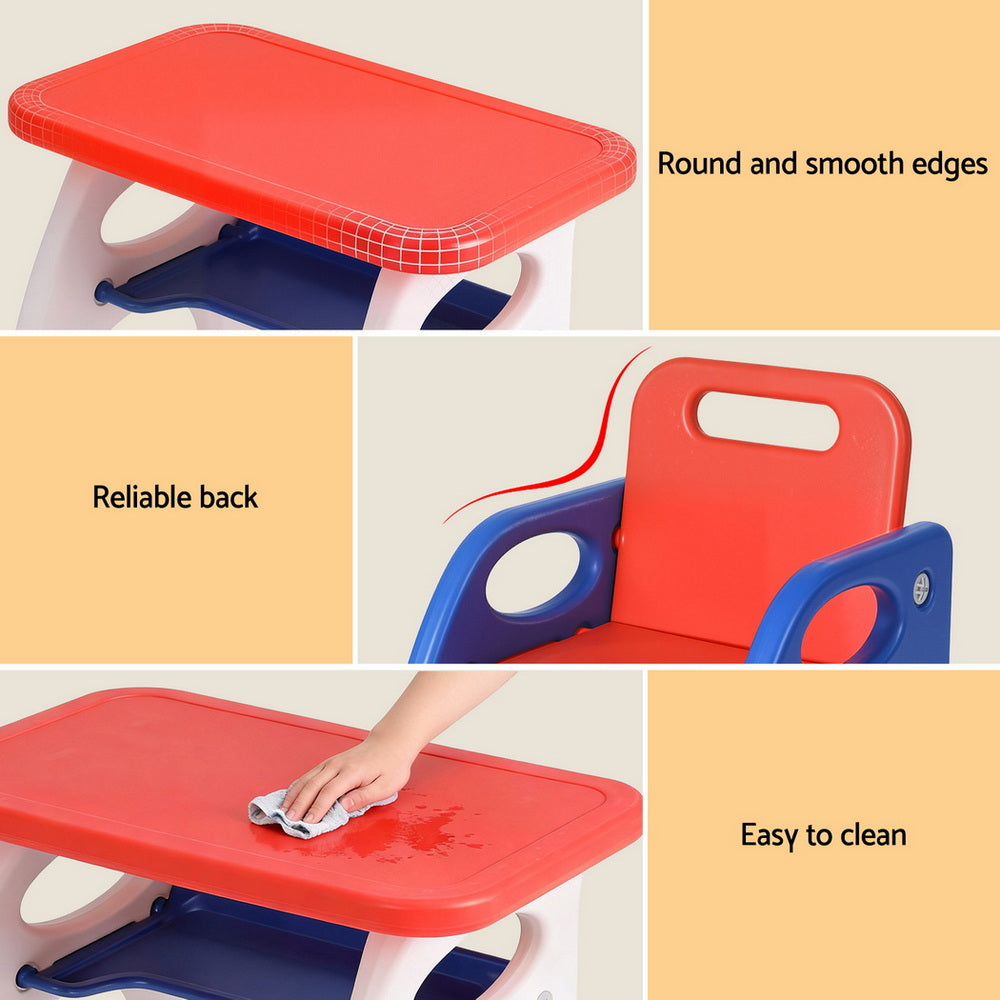 Keezi Kids Table and Chair Set HDPE Toddler Activity Play Set Orange/Yellow KTC-V-2PC-ORBL