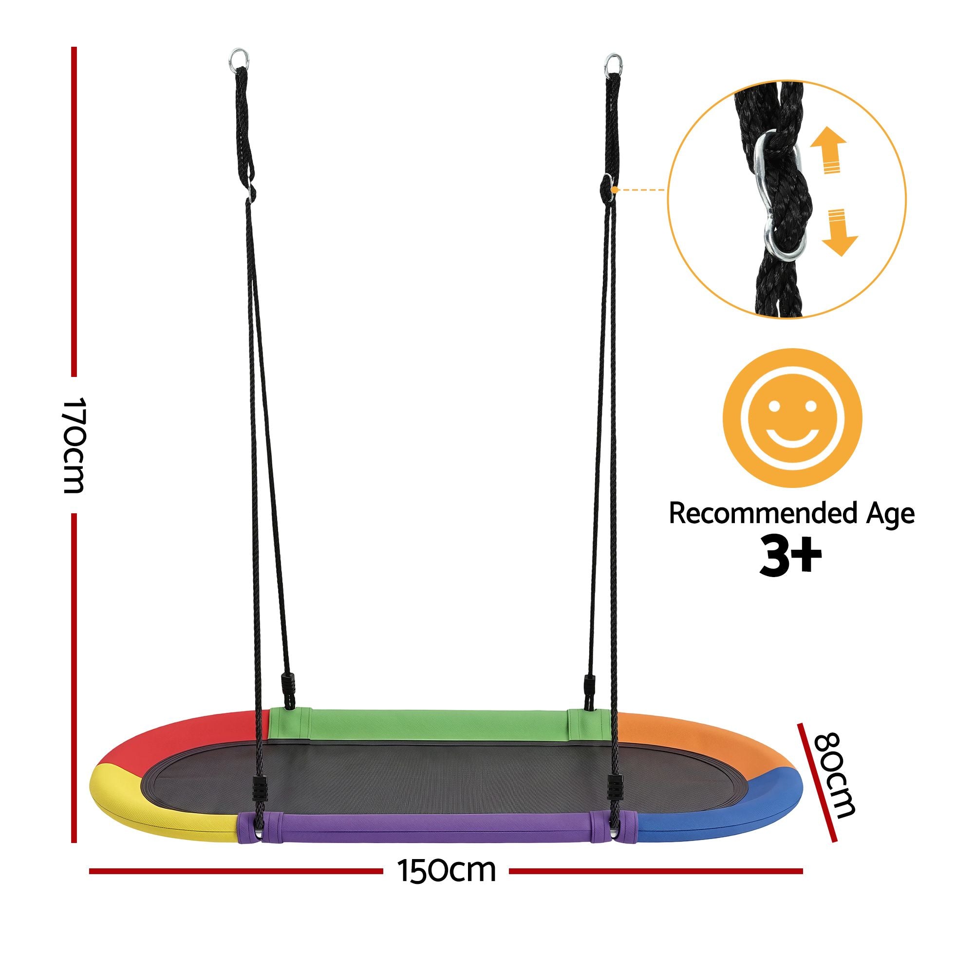 Gardeon Tree Swing Hammock 150cm for Backyard Porch Outside Playground KTS-OX-150CM