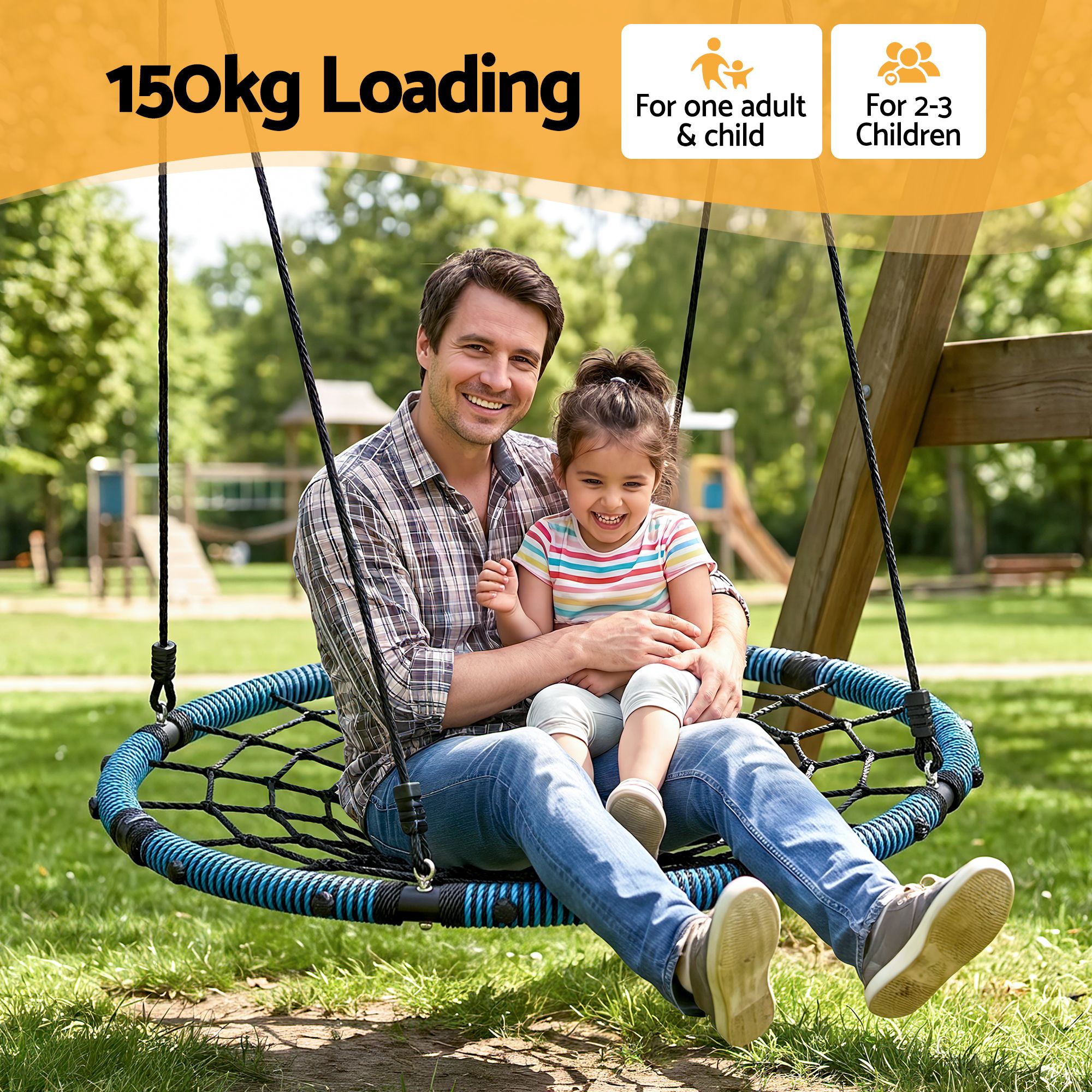 Gardeon Tree Swing Net Hammock 98.5cm for Backyard Porch Outside Playground KTS-WEB-99CM