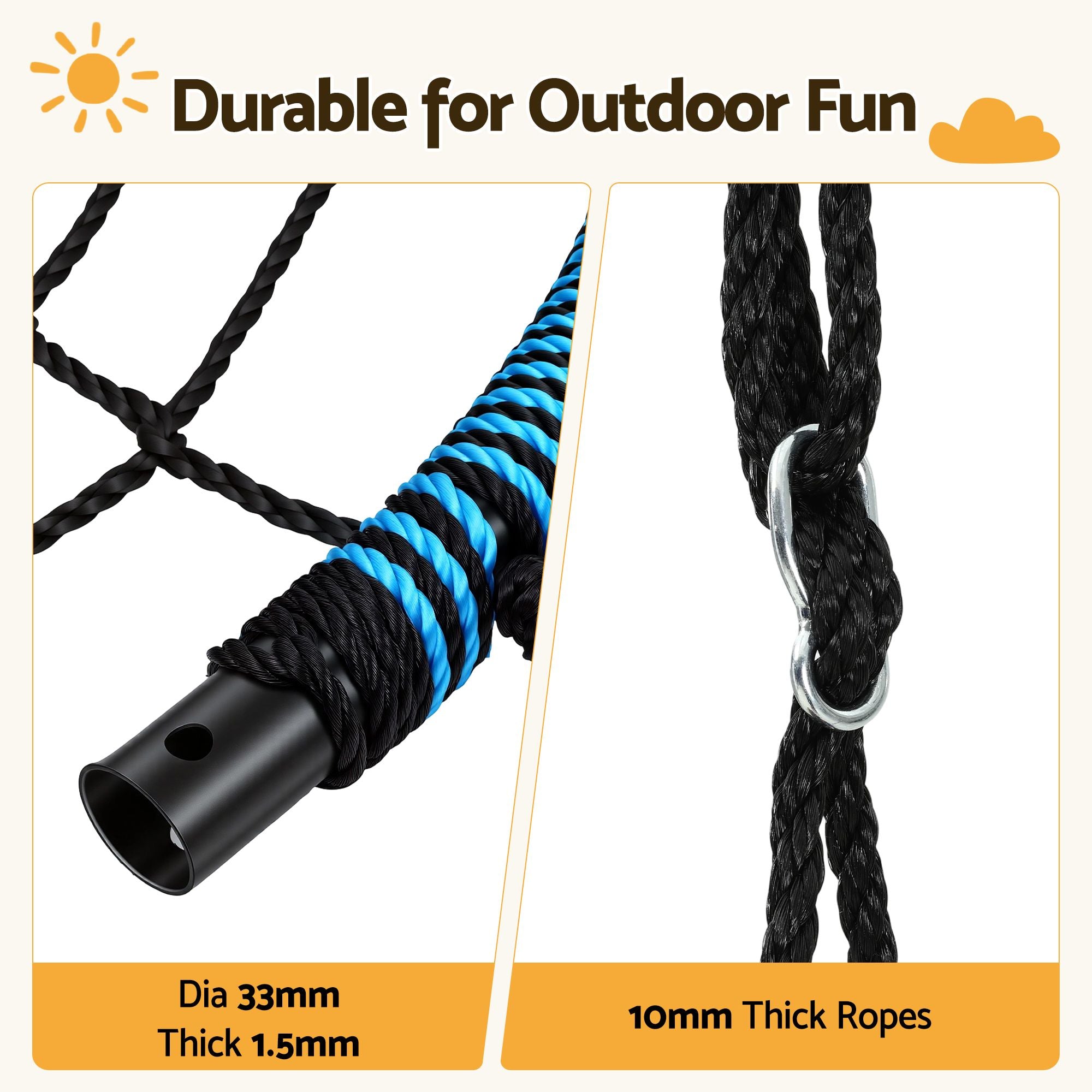 Gardeon Tree Swing Net Hammock 98.5cm for Backyard Porch Outside Playground KTS-WEB-99CM
