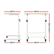 Artiss Laptop Desk Table Adjustable 60CM Light Wood LA-DESK-60-LW