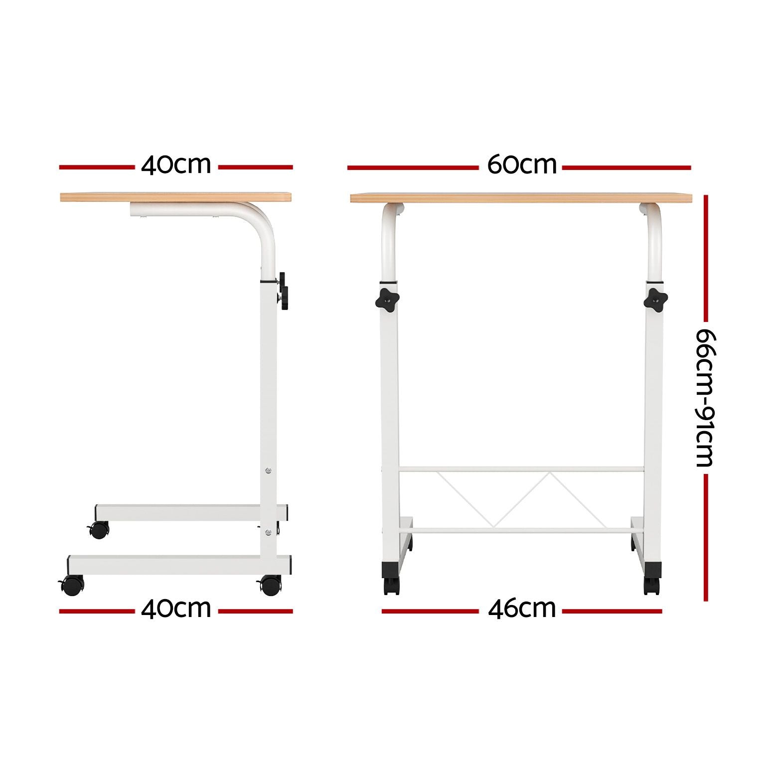 Artiss Laptop Desk Table Adjustable 60CM Light Wood LA-DESK-60-LW