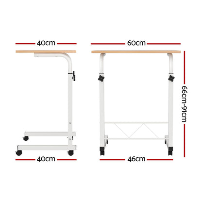 Artiss Laptop Desk Table Adjustable 60CM Light Wood LA-DESK-60-LW