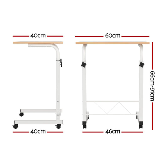 Artiss Laptop Desk Table Adjustable 60CM Light Wood LA-DESK-60-LW