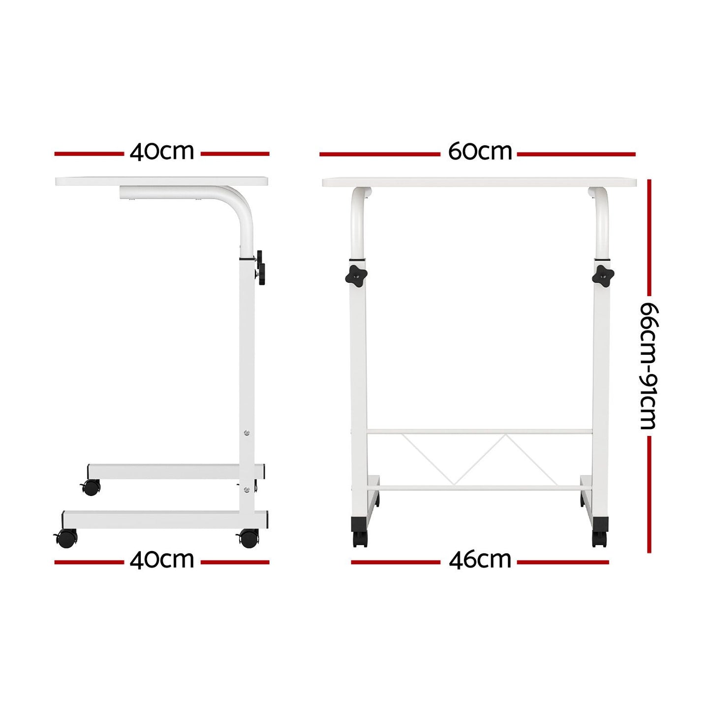Artiss Laptop Desk Table Adjustable 60CM White LA-DESK-60-WH