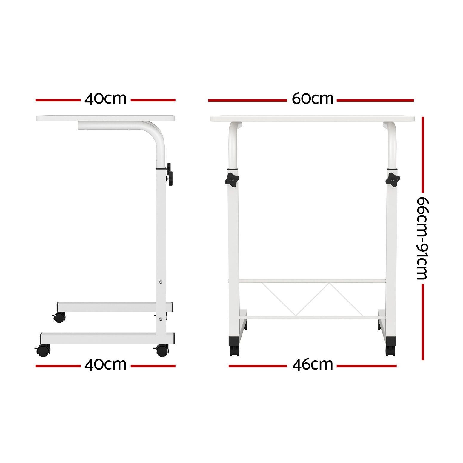 Artiss Laptop Desk Table Adjustable 60CM White LA-DESK-60-WH