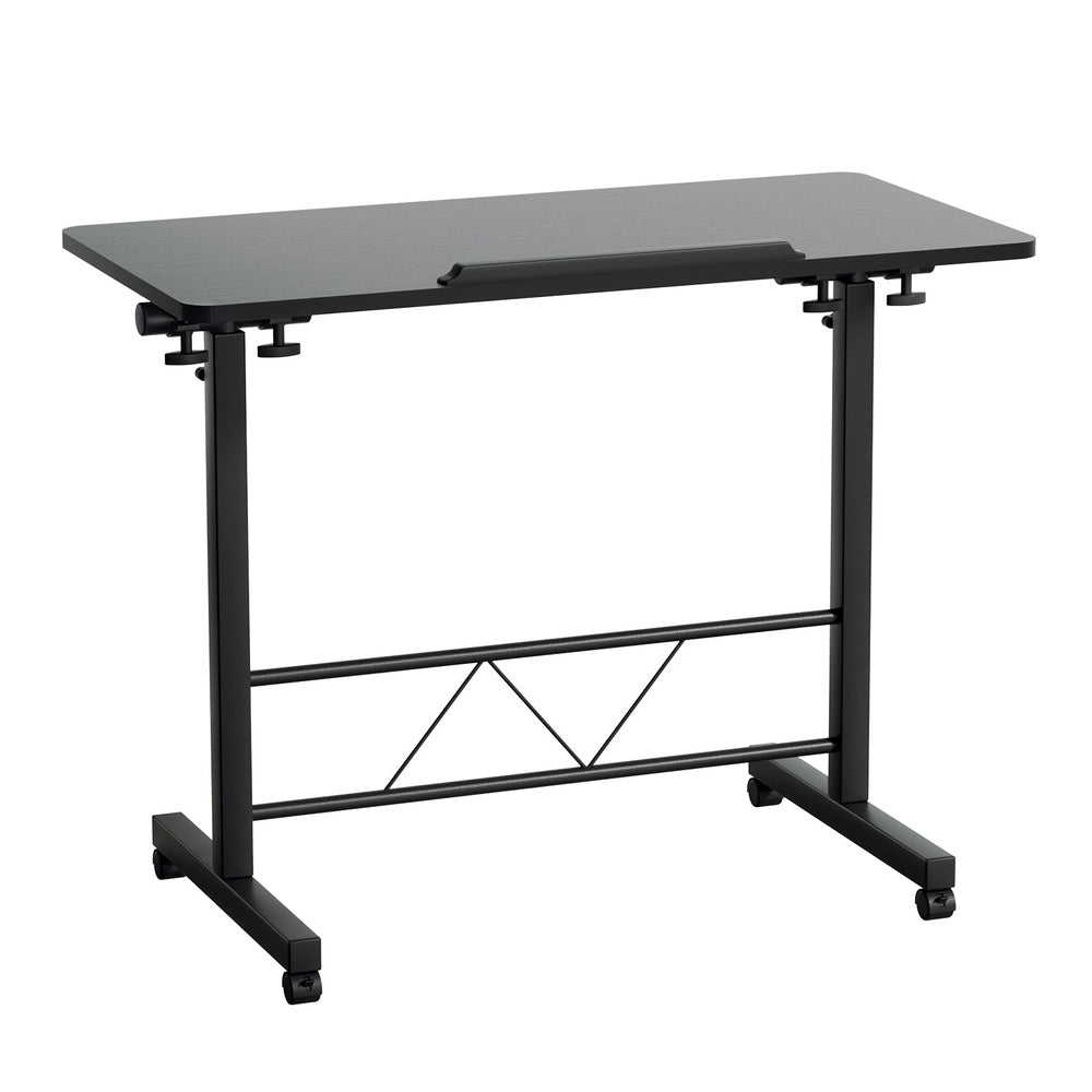 Artiss Laptop Desk Table Height Adjustable Wooden Bed Side Tables 80CM Black LA-DESK-80T-BK