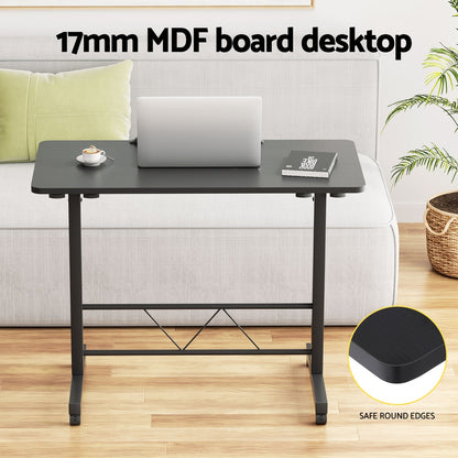 Artiss Laptop Desk Table Height Adjustable Wooden Bed Side Tables 80CM Black LA-DESK-80T-BK