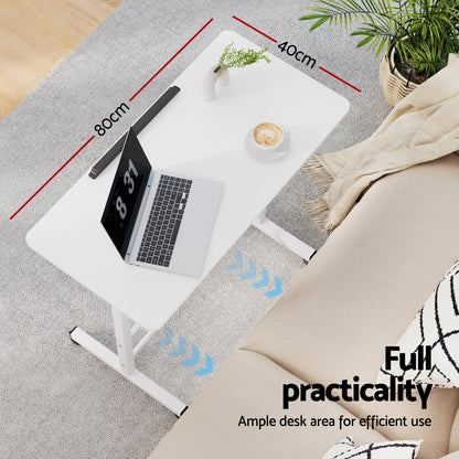 Artiss Laptop Desk Table Adjustable 80CM White LA-DESK-80T-WH