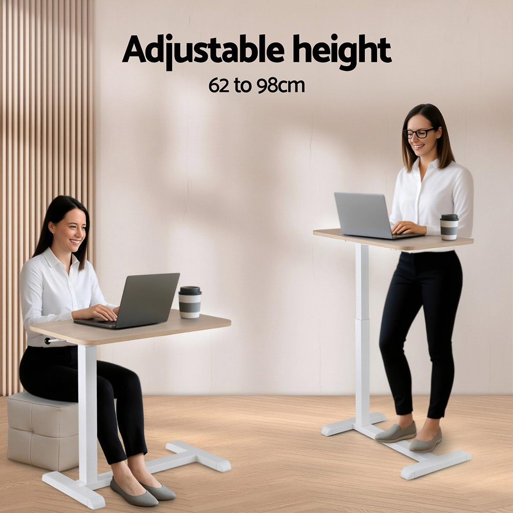 Artiss Laptop Desk Height Adjustable Mobile Workstation Computer Desks 70CM LA-DESK-B-70-OAK