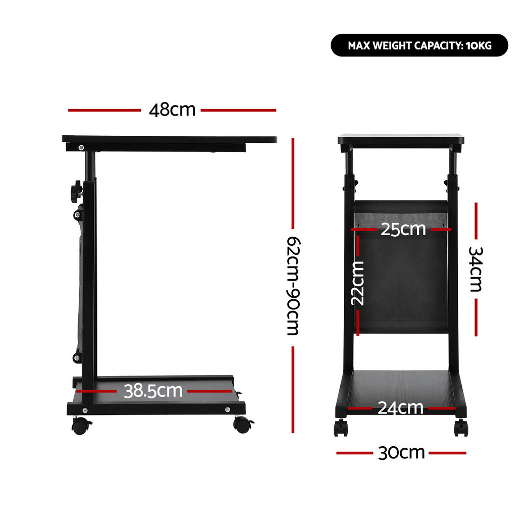 Artiss Laptop Desk Height Adjustable Mobile Workstation Computer Desks 48CM Black LA-DESK-C-48-BK