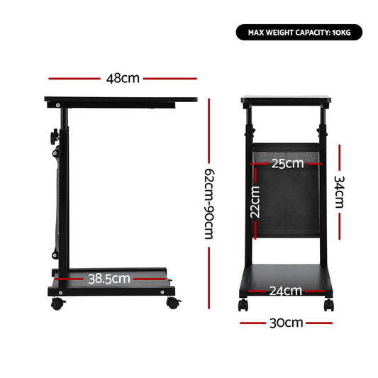 Artiss Laptop Desk Height Adjustable Mobile Workstation Computer Desks 48CM Black LA-DESK-C-48-BK