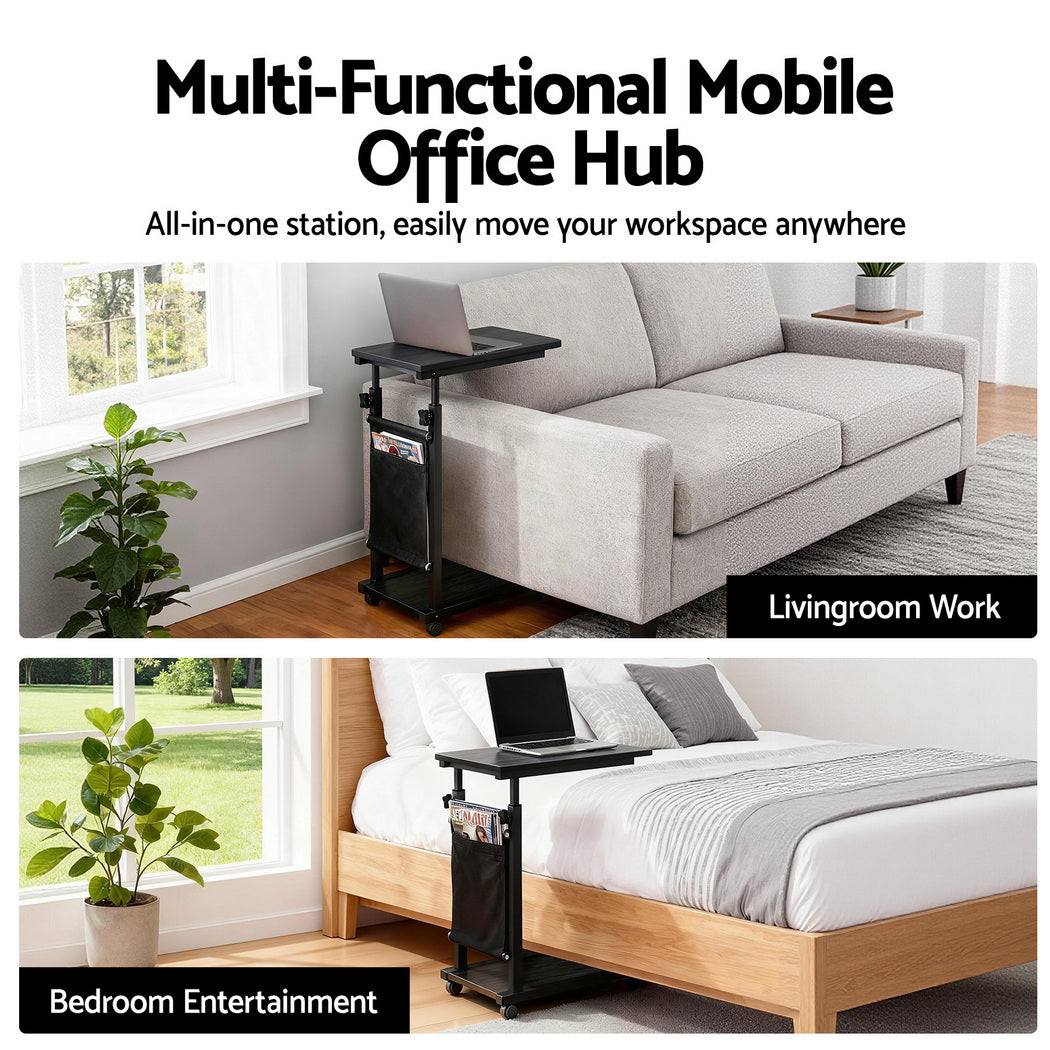Artiss Laptop Desk Height Adjustable Mobile Workstation Computer Desks 48CM Black LA-DESK-C-48-BK