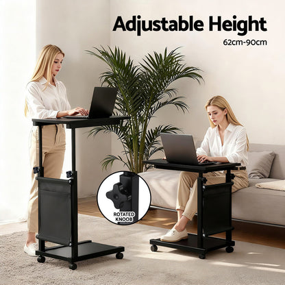 Artiss Laptop Desk Height Adjustable Mobile Workstation Computer Desks 48CM Black LA-DESK-C-48-BK