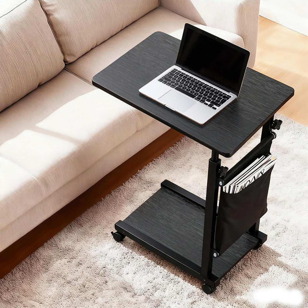 Artiss Laptop Desk Height Adjustable Mobile Workstation Computer Desks 48CM Black LA-DESK-C-48-BK