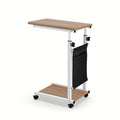 Artiss Laptop Desk Height Adjustable Mobile Workstation Computer Desks 48CM Oak LA-DESK-C-48-WA