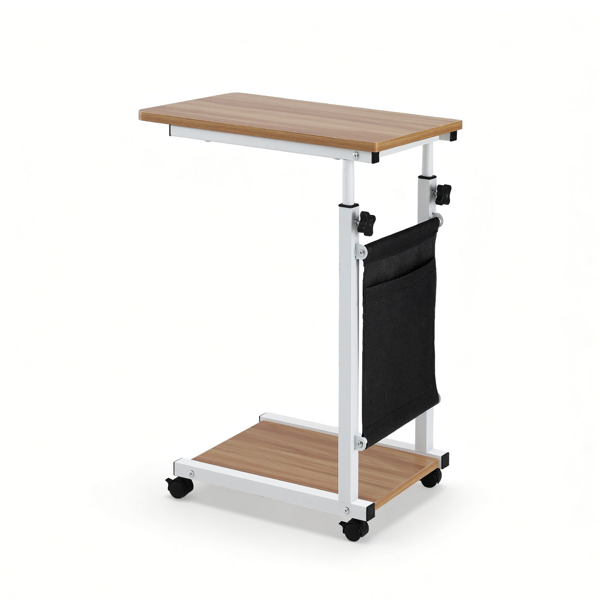 Artiss Laptop Desk Height Adjustable Mobile Workstation Computer Desks 48CM Oak LA-DESK-C-48-WA