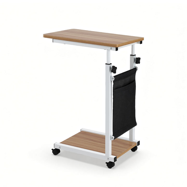 Artiss Laptop Desk Height Adjustable Mobile Workstation Computer Desks 48CM Oak LA-DESK-C-48-WA