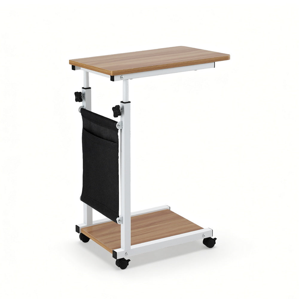 Artiss Laptop Desk Height Adjustable Mobile Workstation Computer Desks 48CM Oak LA-DESK-C-48-WA