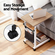 Artiss Laptop Desk Height Adjustable Mobile Workstation Computer Desks 48CM Oak LA-DESK-C-48-WA