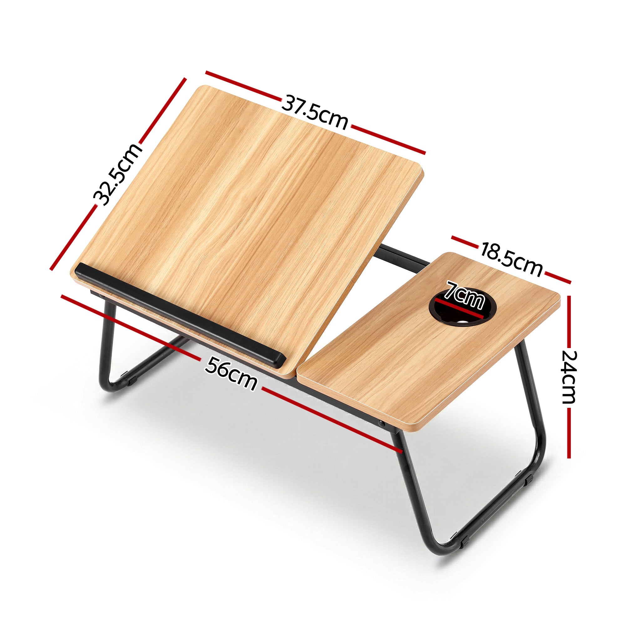 Artiss Laptop Desk Bed Table Foldable Portable Desktop Oak LA-DESK-C-56-FOLD-WD