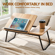 Artiss Laptop Desk Bed Table Foldable Portable Desktop Oak LA-DESK-C-56-FOLD-WD