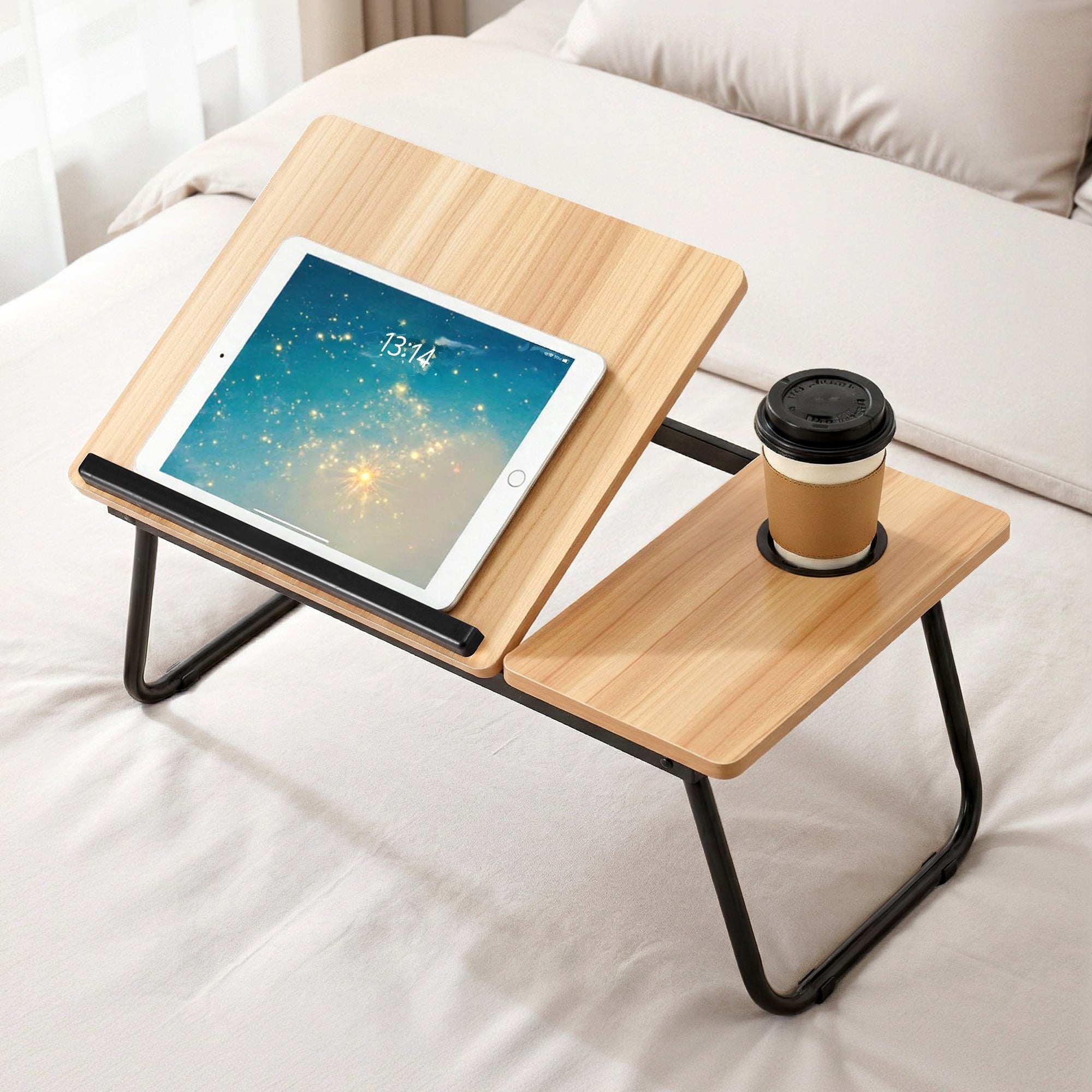 Artiss Laptop Desk Bed Table Foldable Portable Desktop Oak LA-DESK-C-56-FOLD-WD