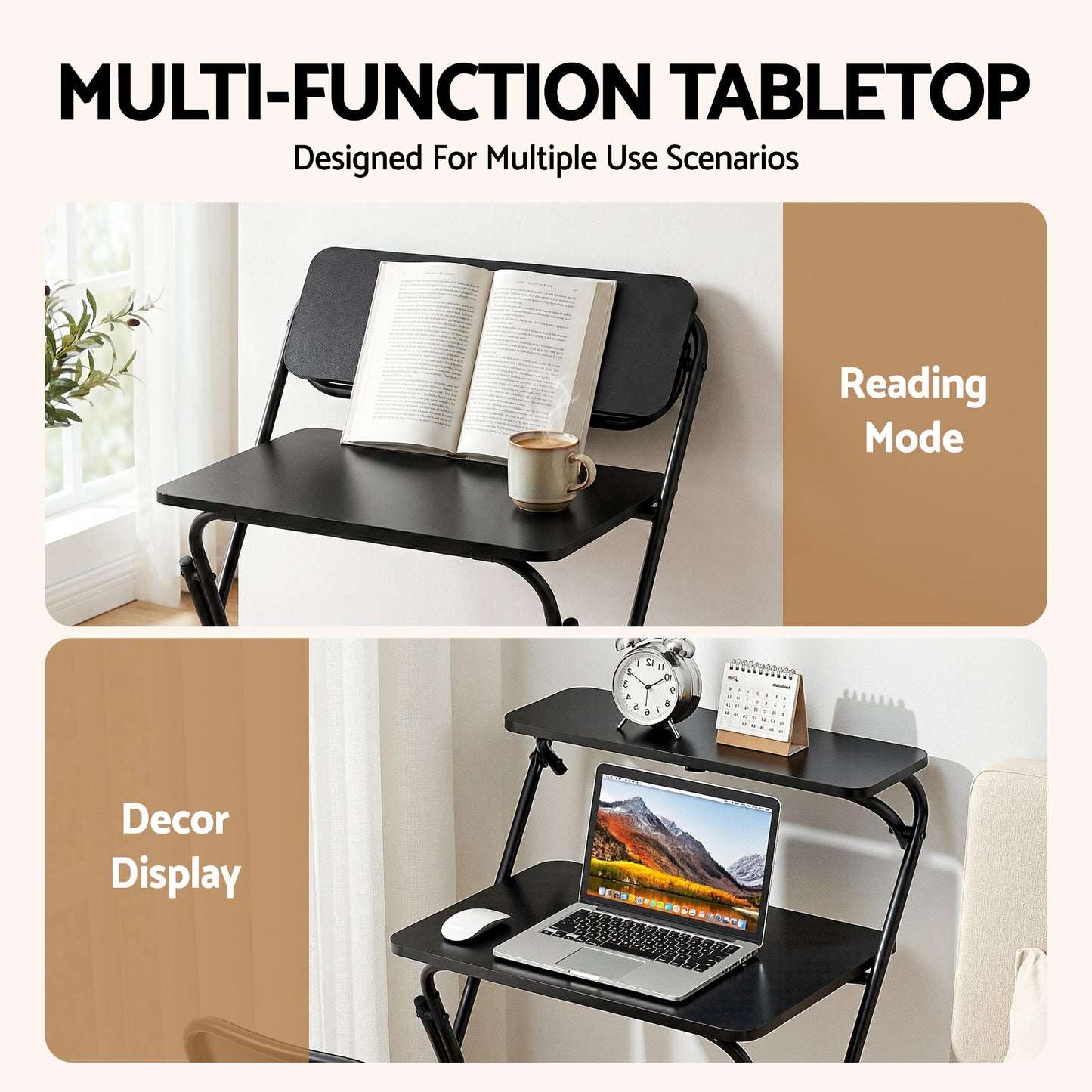 Artiss Laptop Desk Foldable Study Desk Home Office Black LA-DESK-C-60D-FOLD-BK