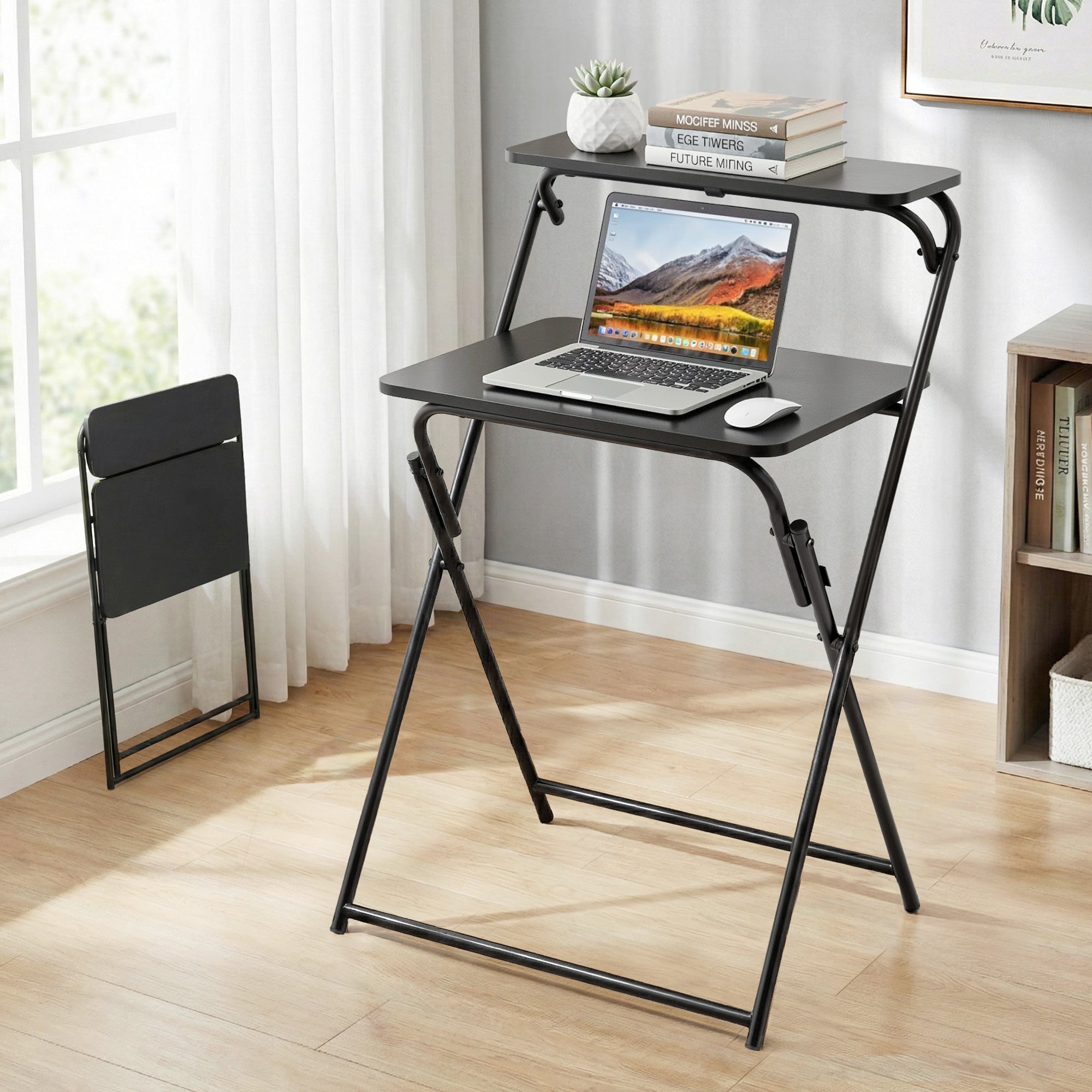 Artiss Laptop Desk Foldable Study Desk Home Office Black LA-DESK-C-60D-FOLD-BK