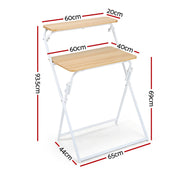 Artiss Laptop Desk Computer Foldable Study Desk Home Office Oak LA-DESK-C-60D-FOLD-WD