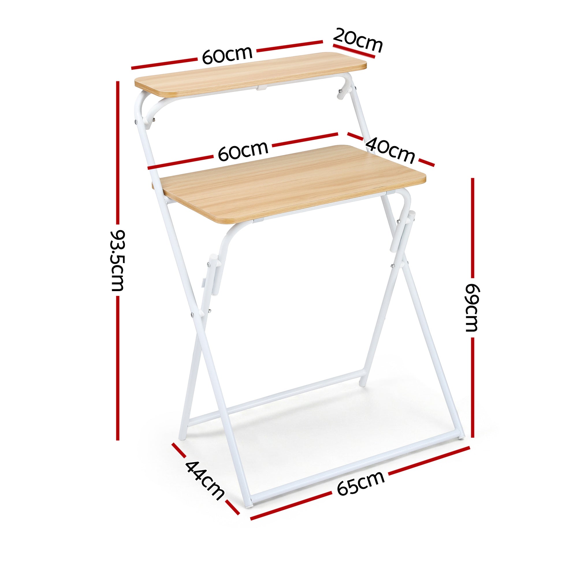 Artiss Laptop Desk Computer Foldable Study Desk Home Office Oak LA-DESK-C-60D-FOLD-WD