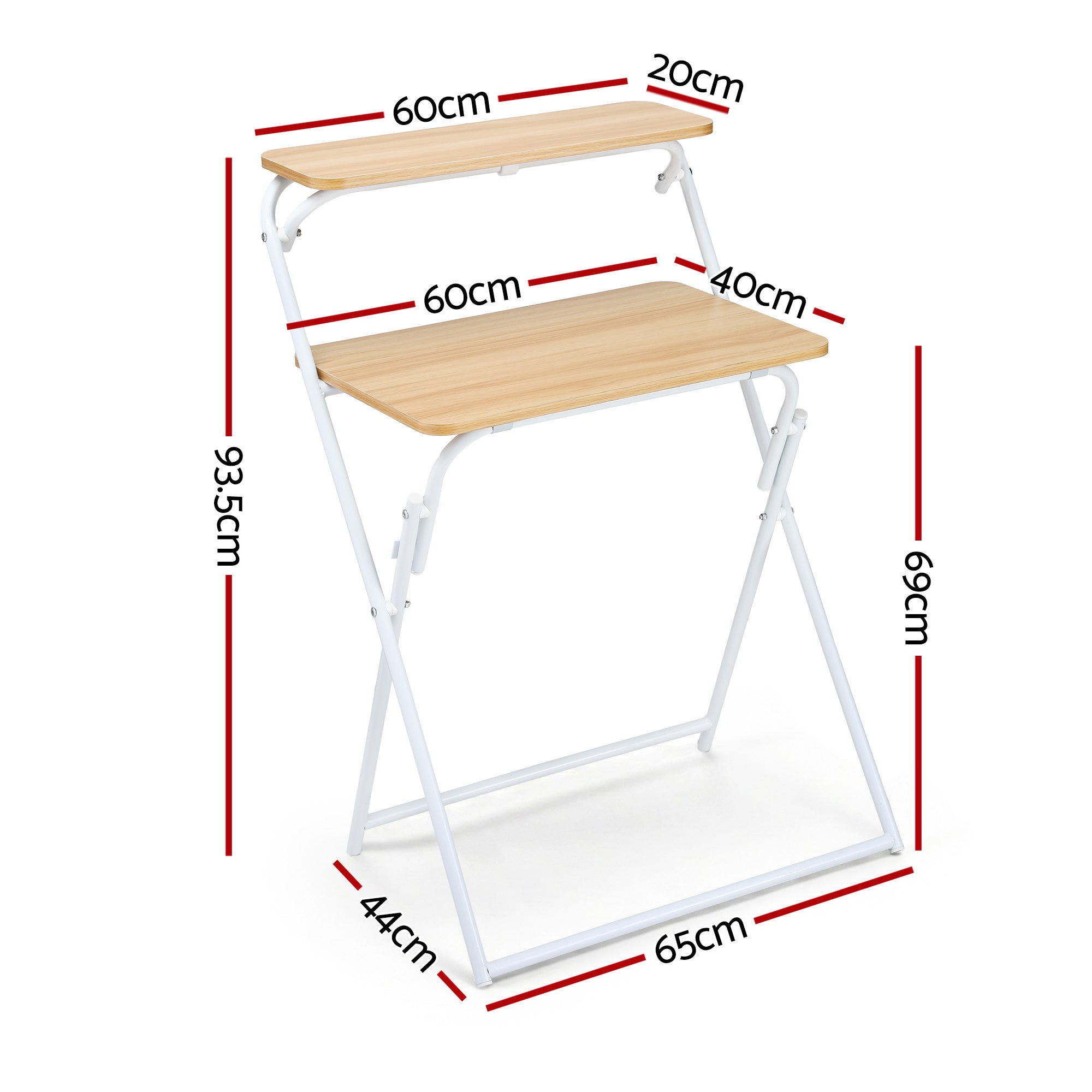 Artiss Laptop Desk Computer Foldable Study Desk Home Office Oak LA-DESK-C-60D-FOLD-WD