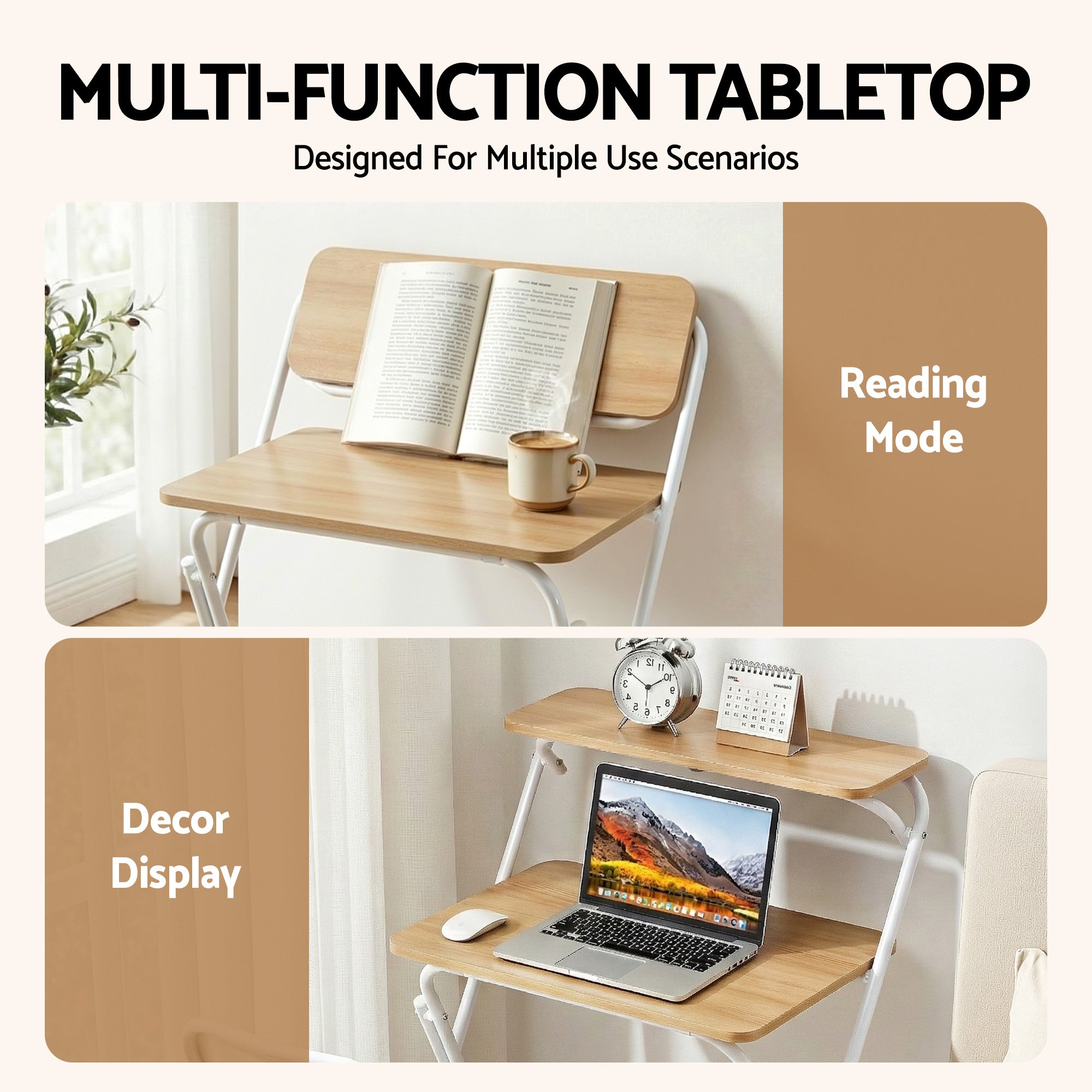 Artiss Laptop Desk Computer Foldable Study Desk Home Office Oak LA-DESK-C-60D-FOLD-WD