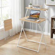 Artiss Laptop Desk Computer Foldable Study Desk Home Office Oak LA-DESK-C-60D-FOLD-WD