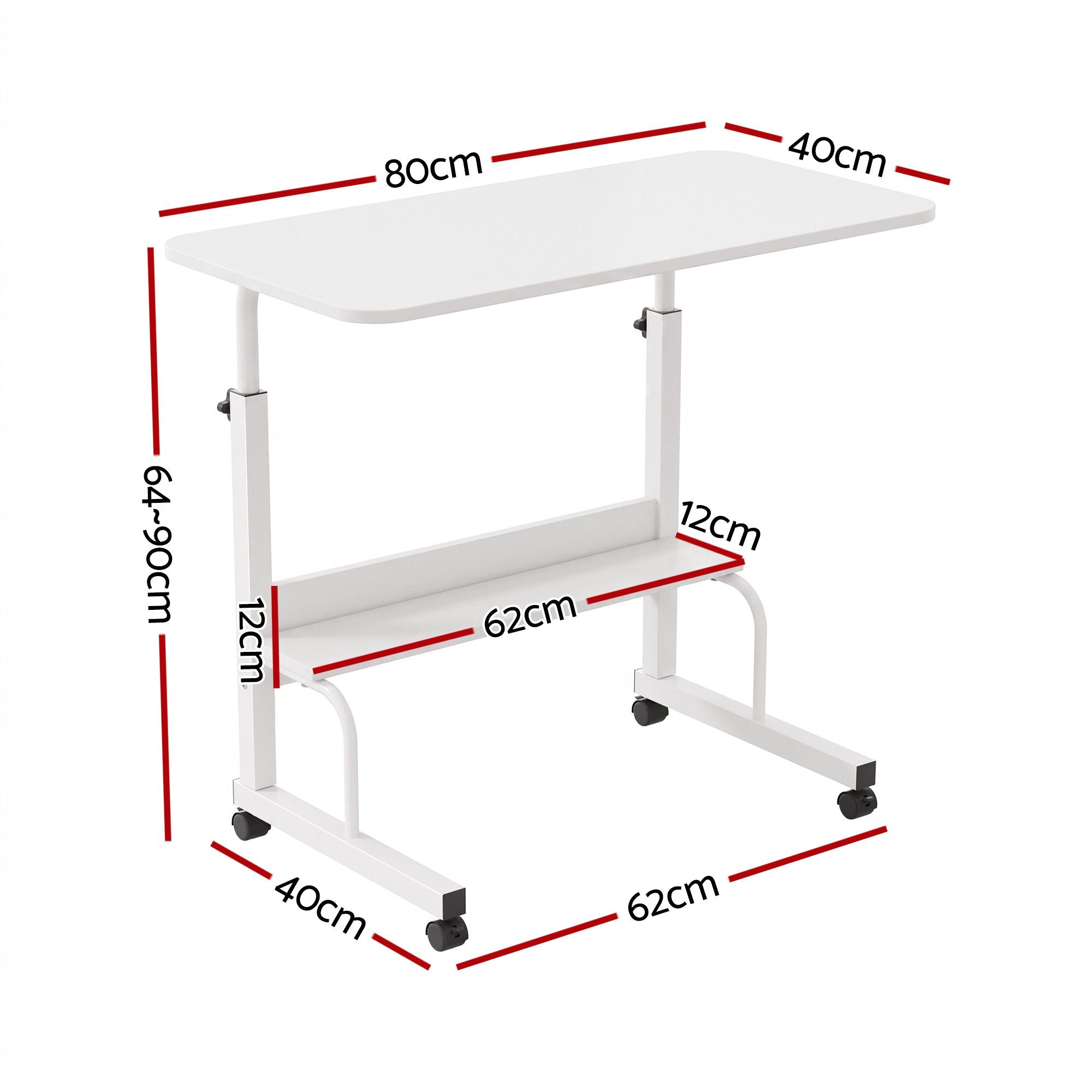 Artiss Laptop Desk Portable Sit Stand Desks Height Adjustable Workstation 80CM White