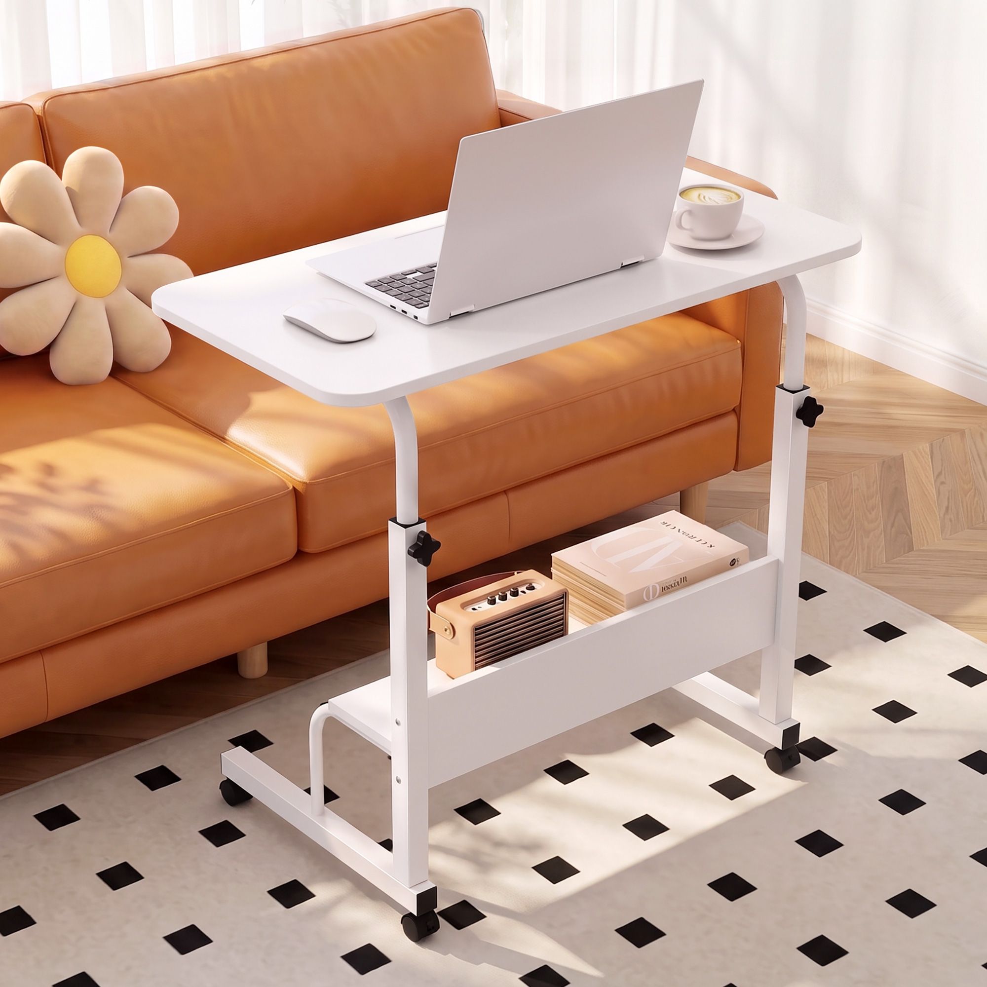 Artiss Laptop Desk Portable Sit Stand Desks Height Adjustable Workstation 80CM White
