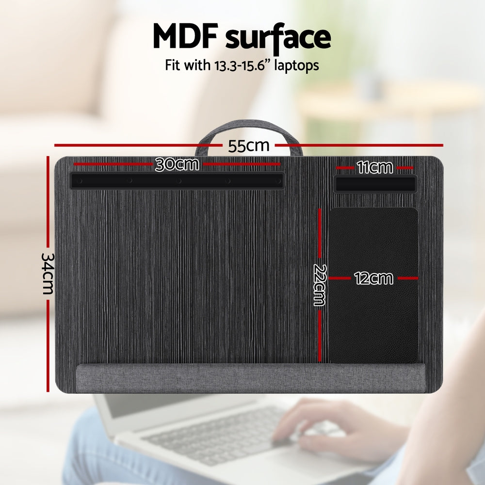 Artiss Lap Desk Laptop DeskS Portable w/ Wrist-rest Phone Slot Mouse Pad 55CM LA-DESK-C-FOLD-BK