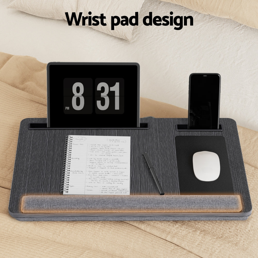 Artiss Lap Desk Laptop DeskS Portable w/ Wrist-rest Phone Slot Mouse Pad 55CM LA-DESK-C-FOLD-BK