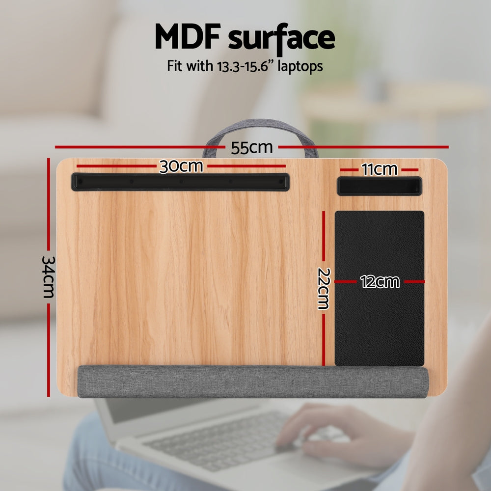 Artiss Lap Desk Laptop Desks Portable w/ Wrist-rest Phone Slot Mouse Pad 55CM LA-DESK-C-FOLD-LW
