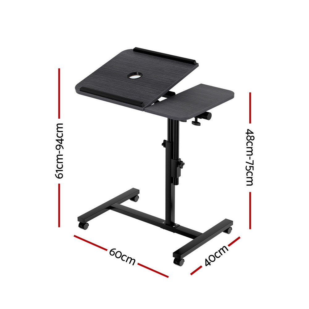 Artiss Laptop Desk Table Fan Cooling Black 60CM LA-DESK-GEN-L2-BK