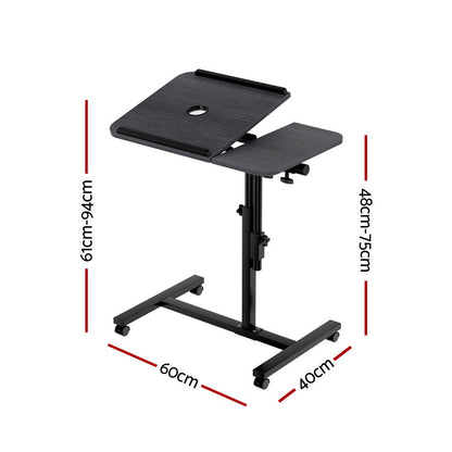 Artiss Laptop Desk Table Fan Cooling Black 60CM LA-DESK-GEN-L2-BK