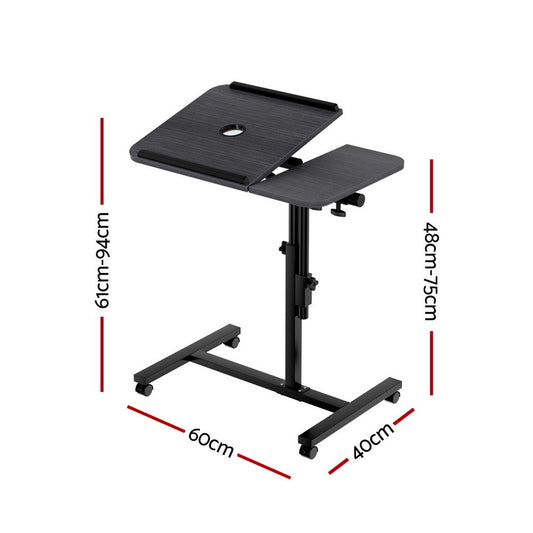 Artiss Laptop Desk Table Fan Cooling Black 60CM LA-DESK-GEN-L2-BK