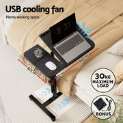 Artiss Laptop Desk Table Fan Cooling Black 60CM LA-DESK-GEN-L2-BK