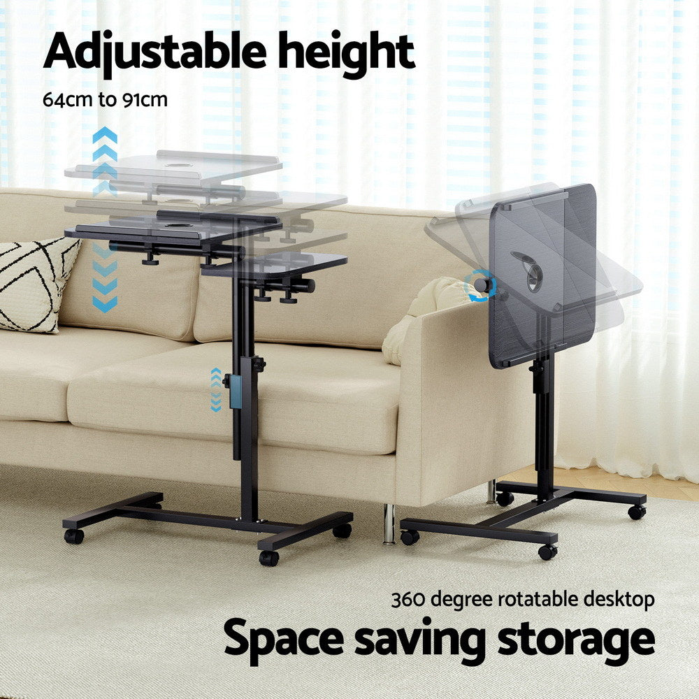 Artiss Laptop Desk Table Fan Cooling Black 60CM LA-DESK-GEN-L2-BK