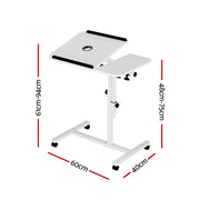 Artiss Laptop Desk Table Fan Cooling White 60CM LA-DESK-GEN-L2-WH