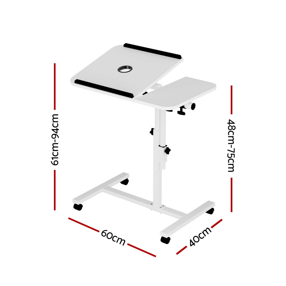 Artiss Laptop Desk Table Fan Cooling White 60CM LA-DESK-GEN-L2-WH