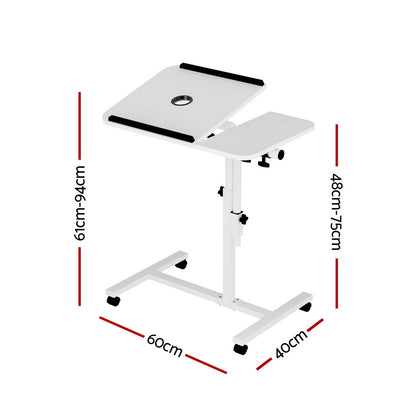 Artiss Laptop Desk Table Fan Cooling White 60CM LA-DESK-GEN-L2-WH