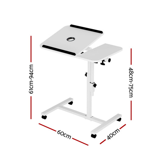 Artiss Laptop Desk Table Fan Cooling White 60CM LA-DESK-GEN-L2-WH