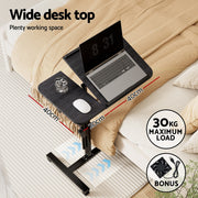 Artiss Laptop Desk Table Fan Cooling Black 60CM LA-DESK-LEO-L1-BK